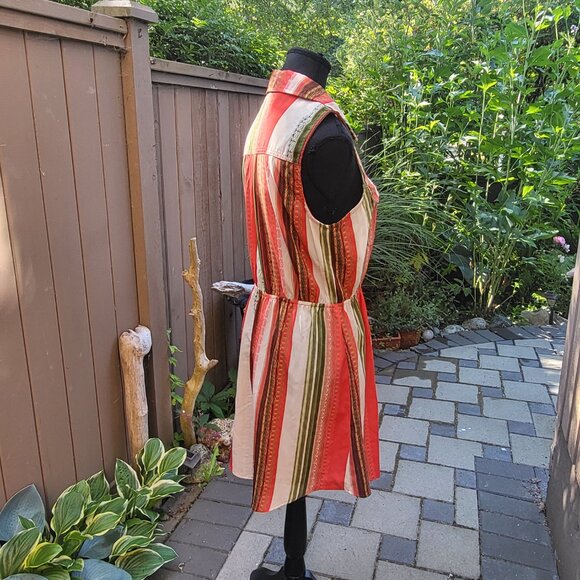 Sleeveless Shirt Dress Button Front Elastic Waist Large - Picture 4 of 15